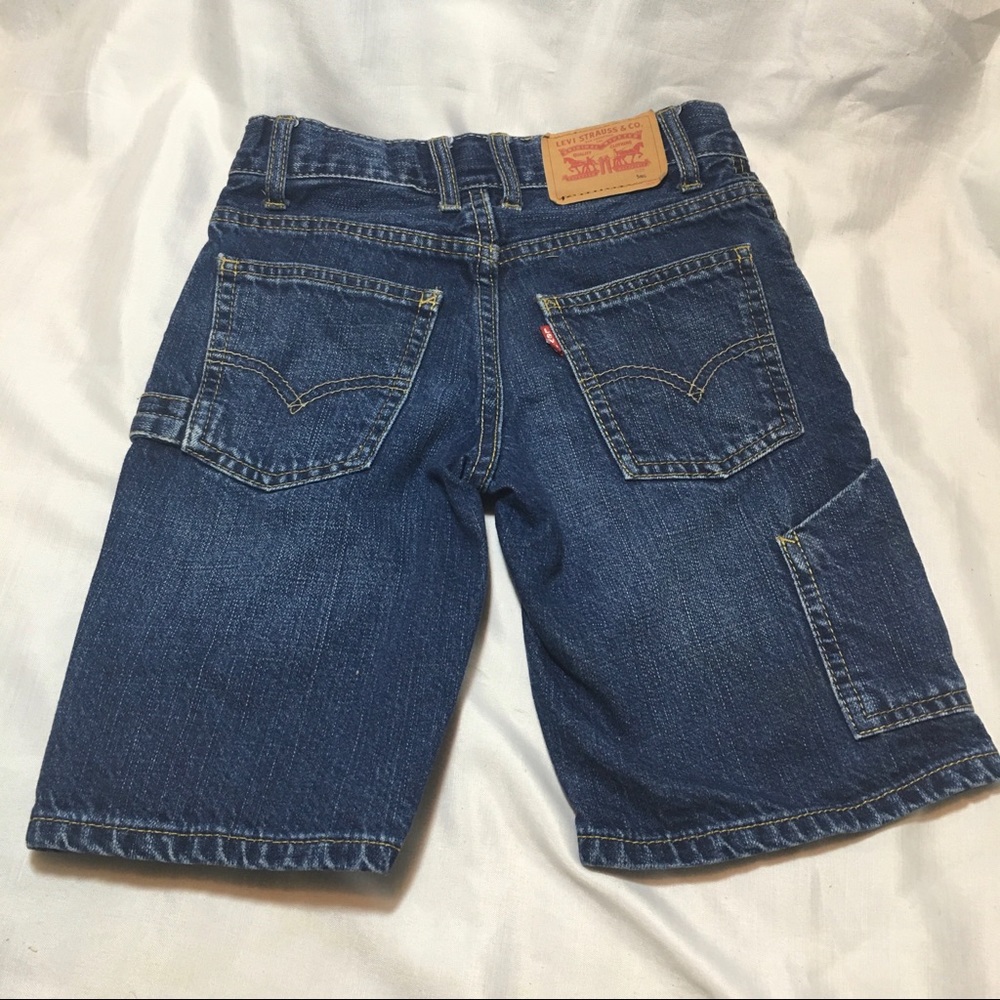 Boys Levi's Darkwashed Carpenter Shorts